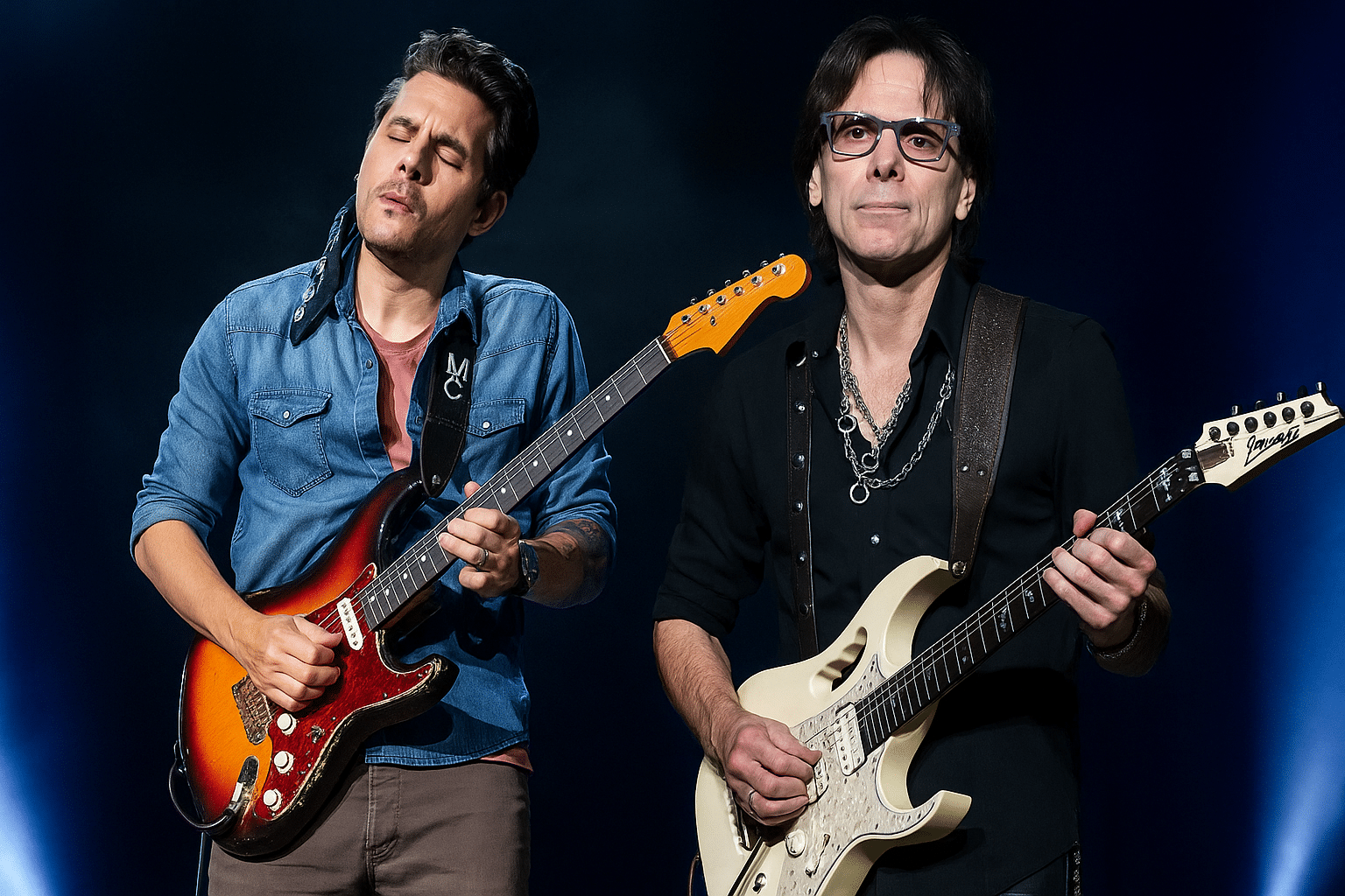 Steve Vai parla con Paul Reed Smith e fa apprezzamenti su John Mayer. Ma tutto questo a PRS questo sembra strano.