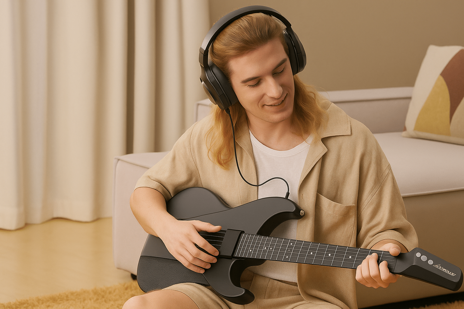 La nuova chitarra digitale che fa impazzire il web è di AeroBand. Non ha le corde ma un altoparlante integrato e infinite possibilità sonore.