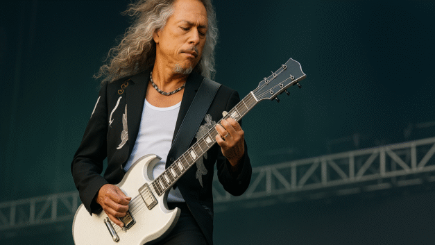 La Gibson SG unica al mondo utilizzata da Kirk Hammett, costruita dal CEO Gibson è ora all’asta per beneficienza