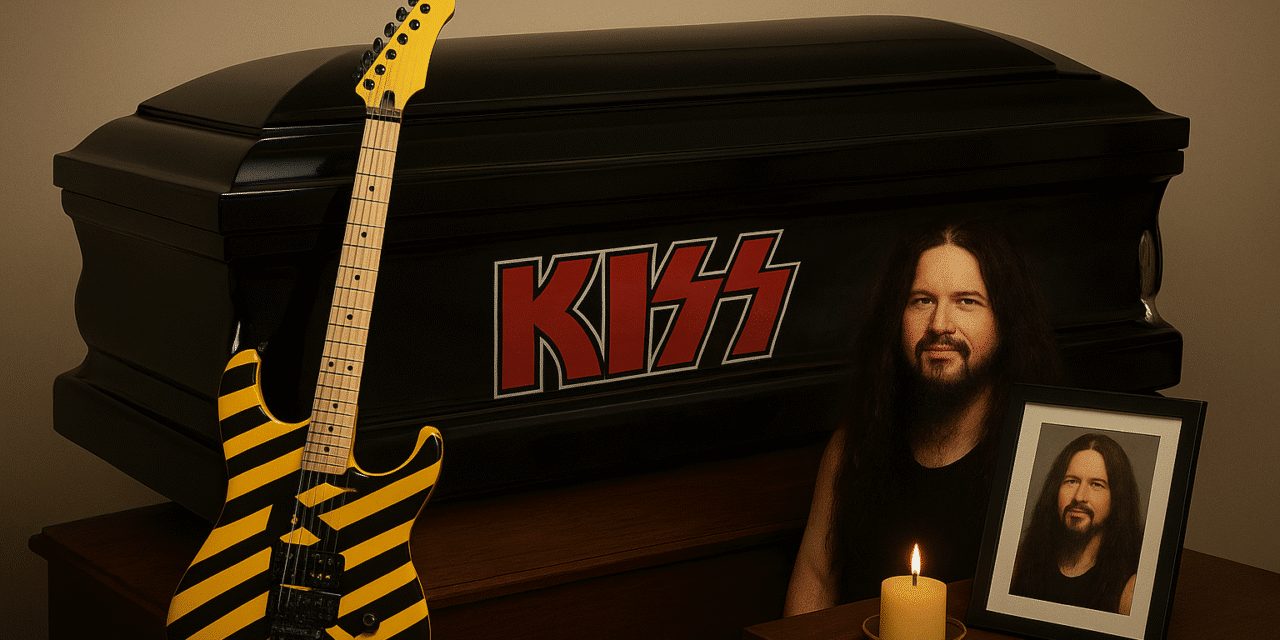 Sepolto nella bara dei Kiss con la chitarra di Van Halen