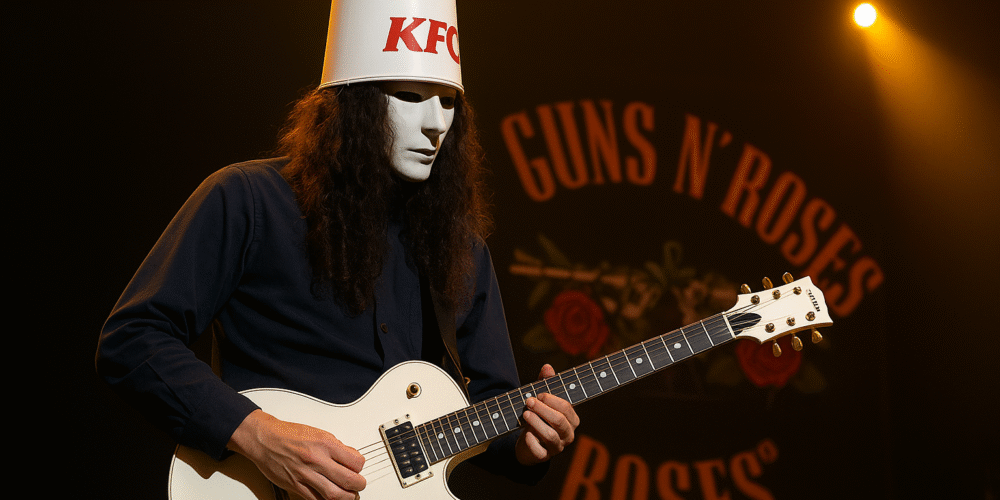 Oggi ti racconto la storia di Buckethead, il periodo in cui ha sostituito Slash nei Guns'N'Roses, e le sue difficoltà