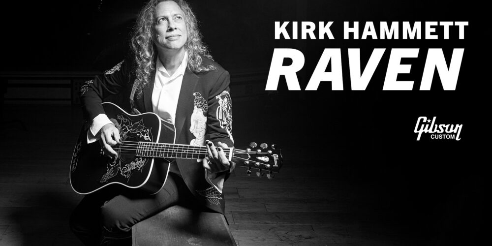 Il carattere di Kirk Hammett arriva sulla leggendaria Hummingbird grazia alla nuova Gibson Kirk Hammett Raven. Solo 100 esemplari!