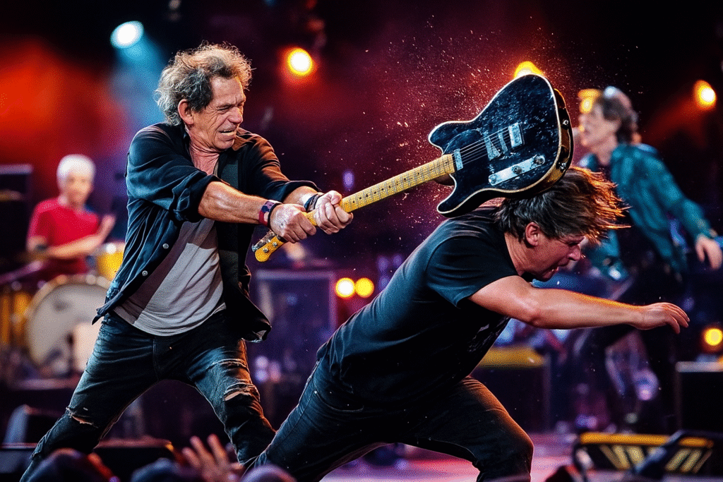 Oggi ti racconto di quella volta in cui un fan salì sul palco dei Rolling Stones e Keith Richards agì istintivamente così...