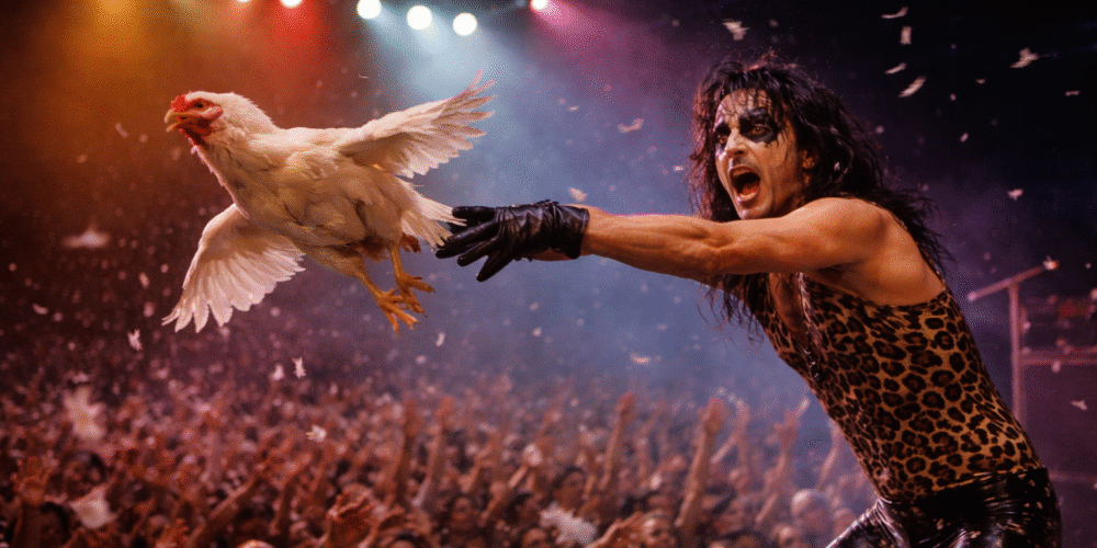 Si è parlato tanto di questa vicenda ma ecco la verità dietro la storia di Alice Cooper e il pollo in quel famoso live