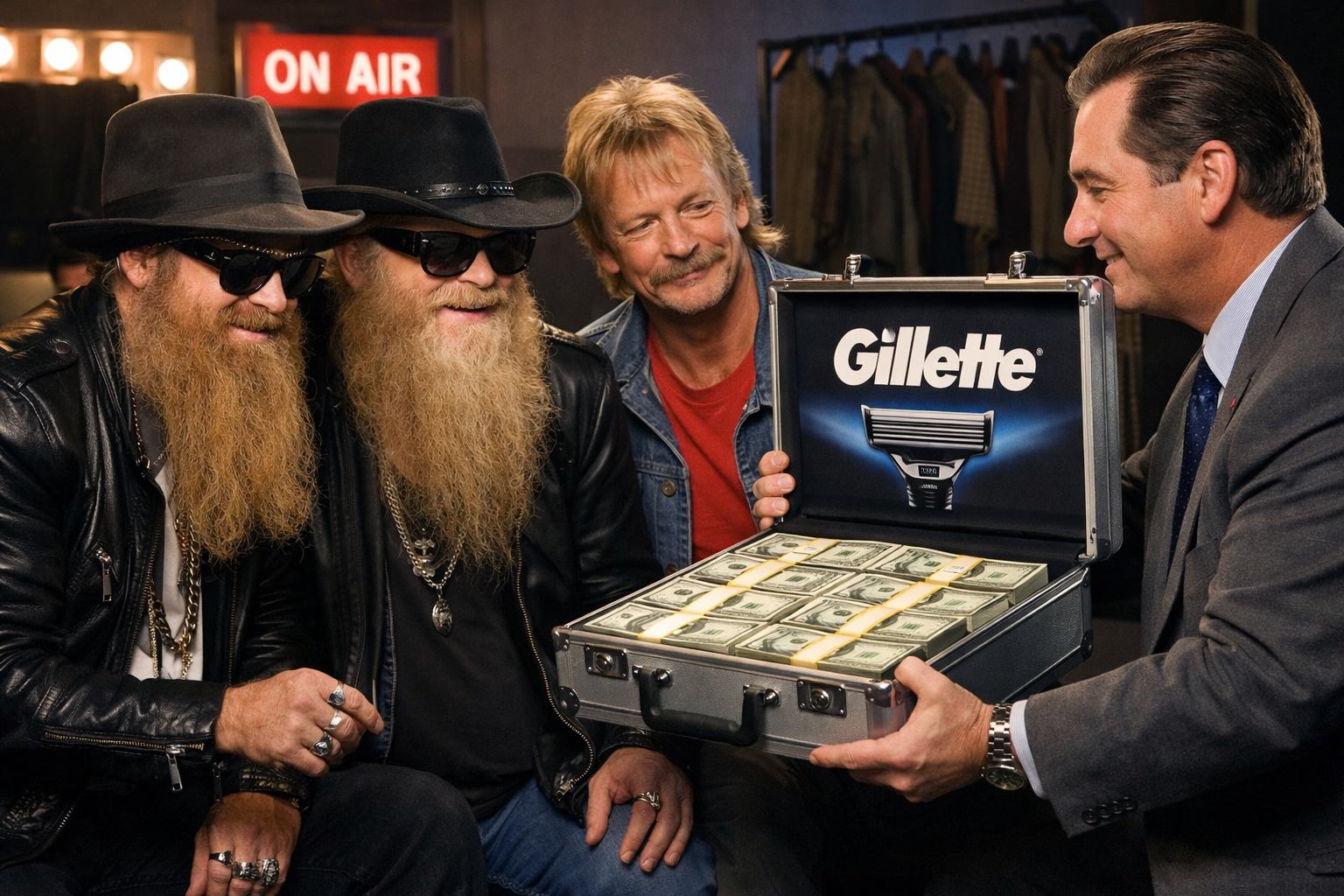 Siamo negli anni '80 e i ZZ Top sono nel pieno del successo ecco che arriva l'offerta da Gillette per radersi la barba...