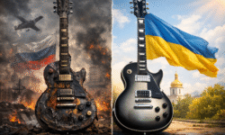 In Ucraina, una Gibson Les Paul devastata da un attacco di un drone è stata riportata in vita dopo un restauro lungo e complesso