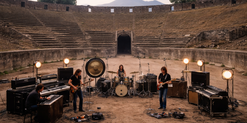 Il leggendario Live at Pompeii dei Pink Floyd è in streaming su RaiPlay per 7 giorni. Un film-concerto unico, ora restaurato in 4K.
