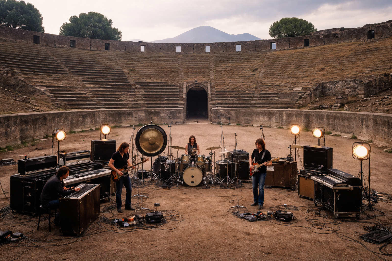 Il leggendario Live at Pompeii dei Pink Floyd è in streaming su RaiPlay per 7 giorni. Un film-concerto unico, ora restaurato in 4K.