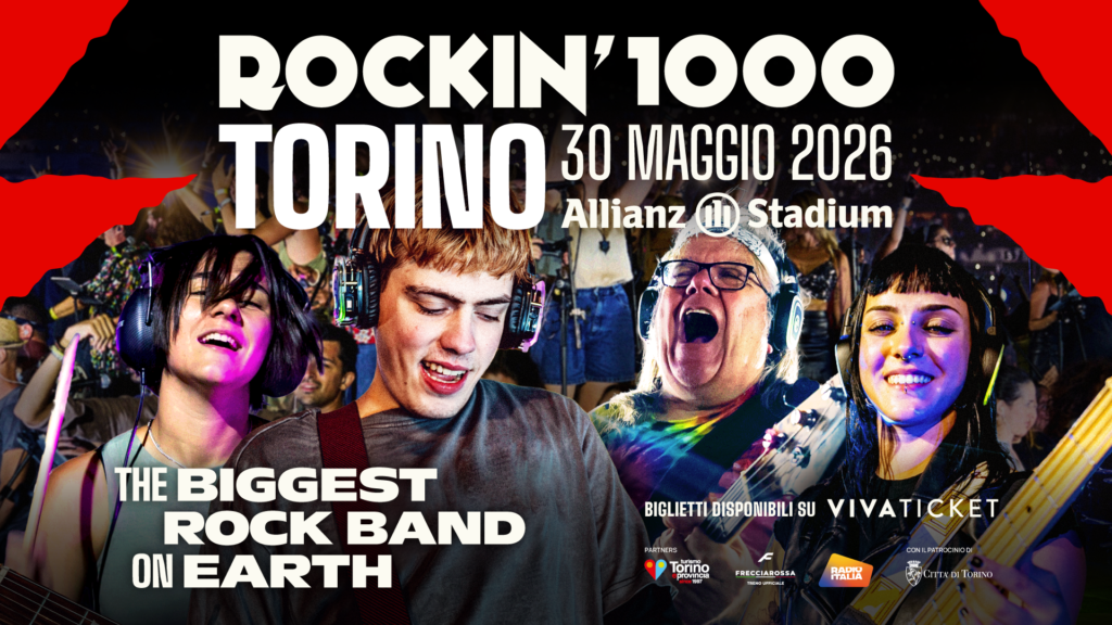 Non è solo un concerto: è il primo vero show Rockin’1000 in uno stadio a Torino, in formato espanso e con ospiti iconici