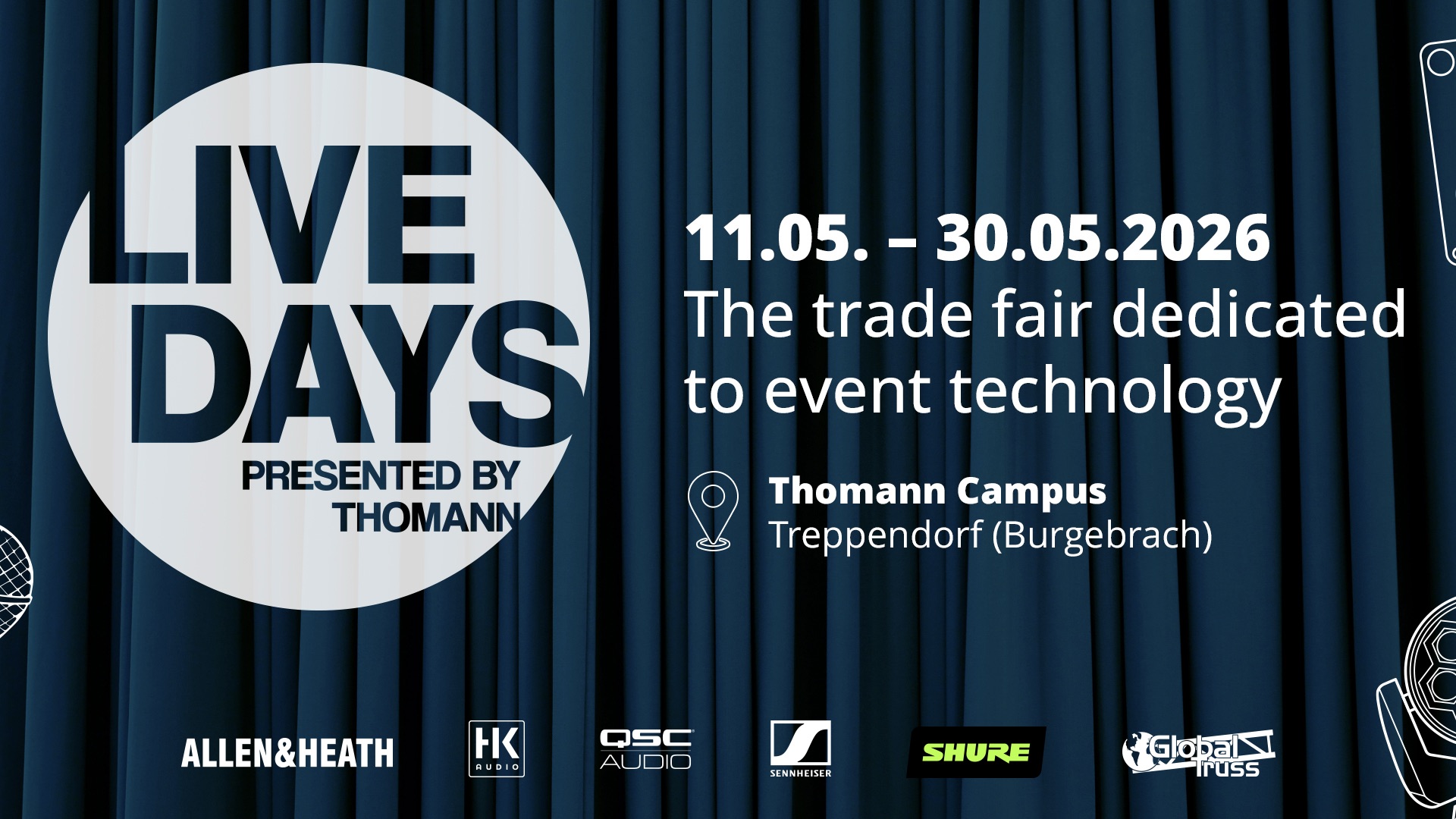 Thomann annuncia Live Days 2026: sconti dedicati al gear live tra mixer digitali e sistemi PA professionali.
