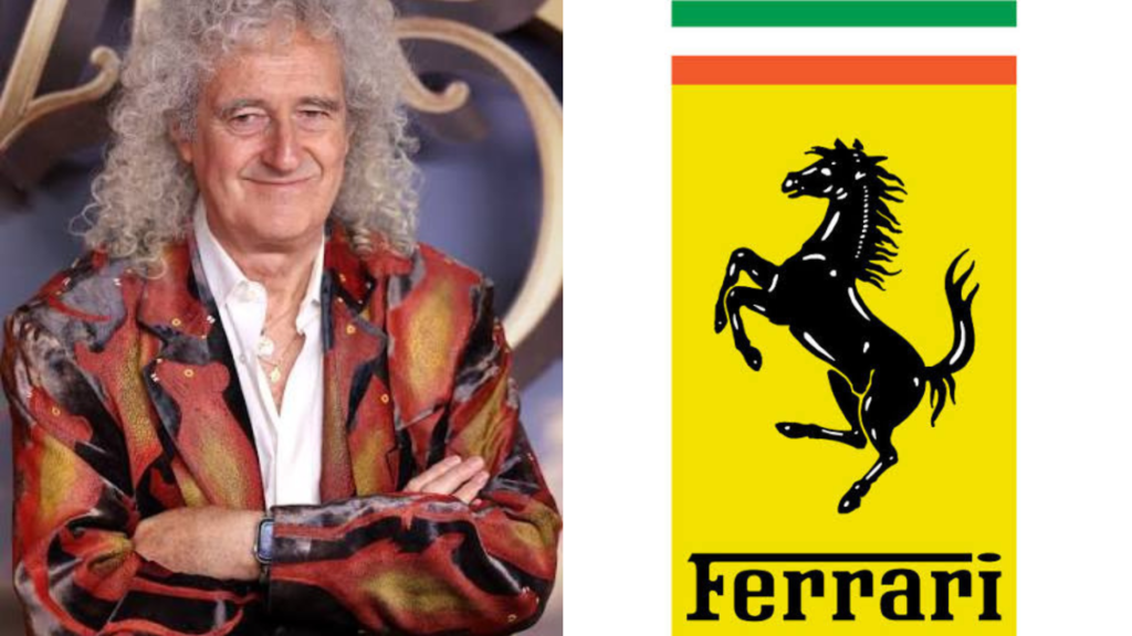 Brian May ospite special nel box Ferrari durante il weekend della Formula 1 a Silverstone: avrà aiutato a dare la vittoria al cavallino?