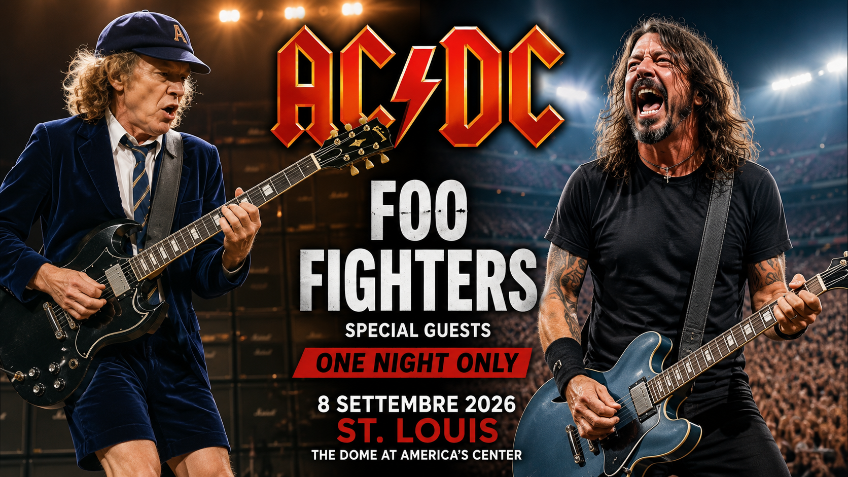 AC/DC cambiano opener per il concerto di St. Louis: al posto dei Pretty Reckless arrivano i Foo Fighters di Dave Grohl.