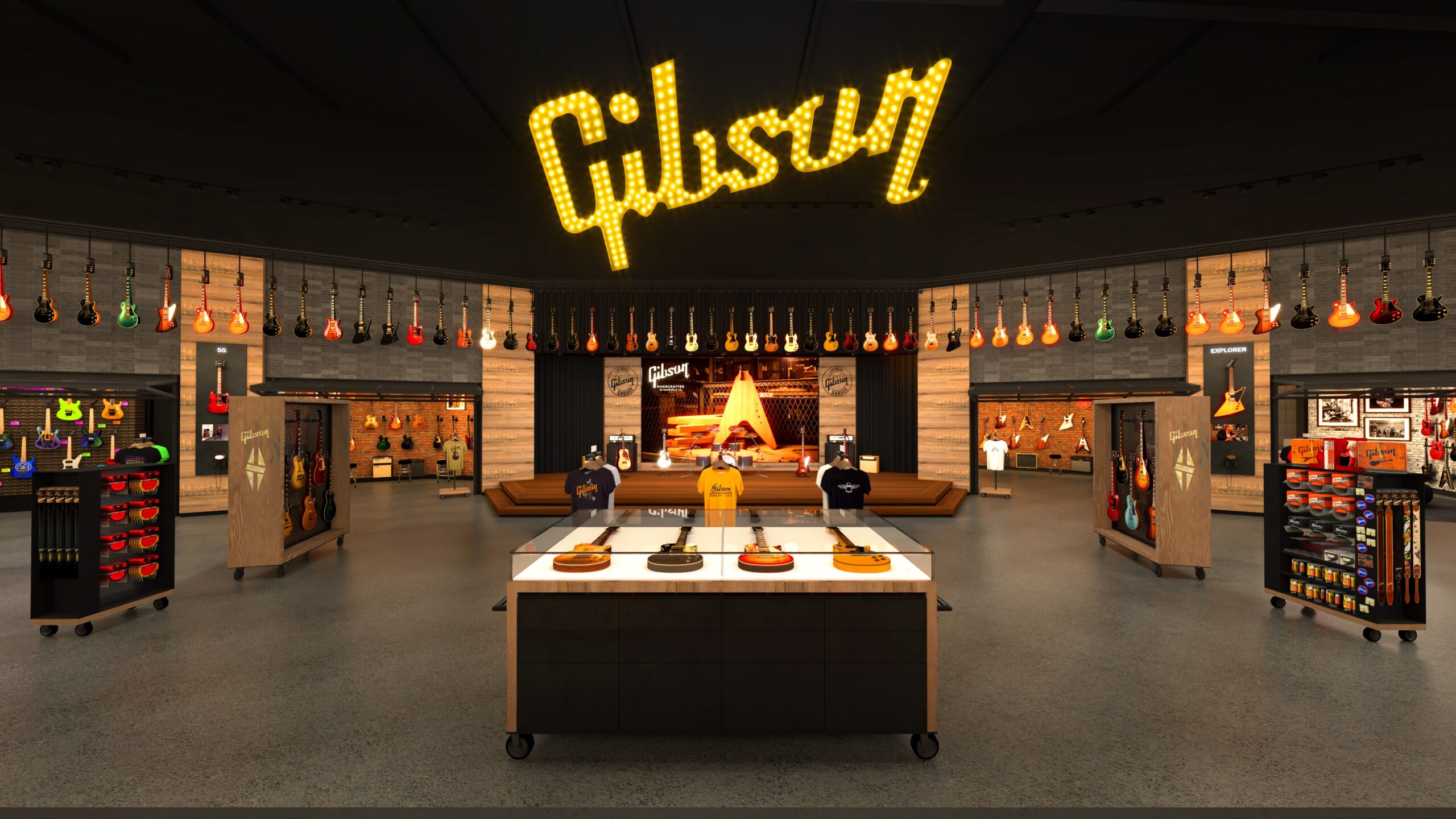Gibson annuncia il nuovo Garage di Las Vegas. Nel 2027 arriveranno palco live, Custom Shop e la prima Les Paul '59 Experience.