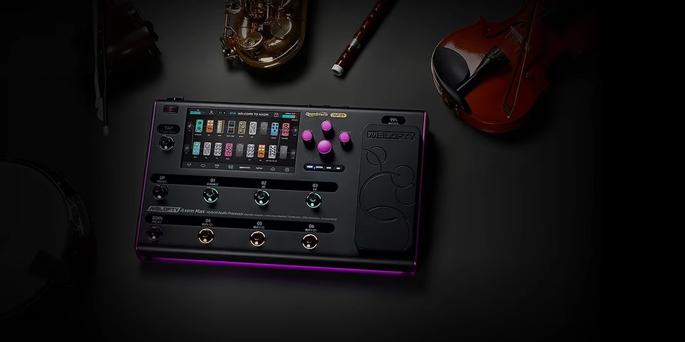 Al Guitar Summit 2026 debutta Melofty Axom Max, un processore per chitarra e basso con DeepSynth, MFIM, AI e USB 8 in/8 out.